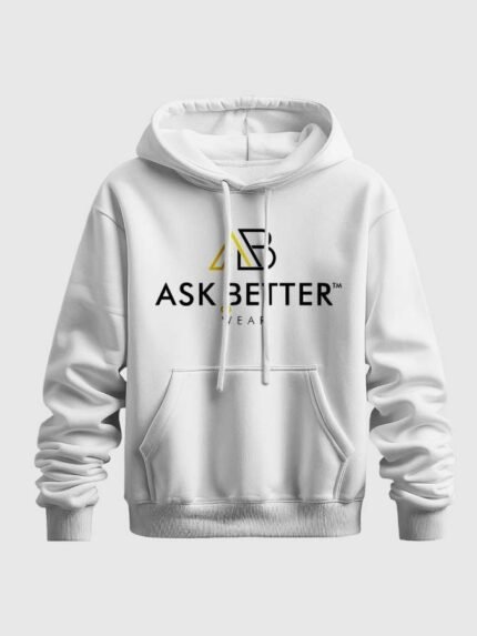 essential white hoodie