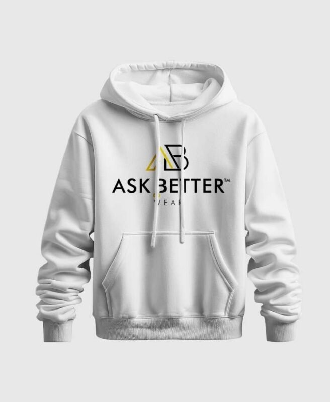 essential white hoodie